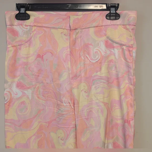 Zara Retro Womens Flare Pants With Flowers & Split Bottom Size Medium New No Tag - Picture 2 of 16